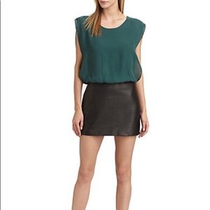 Parker silk and leather cocktail dress! NWT!